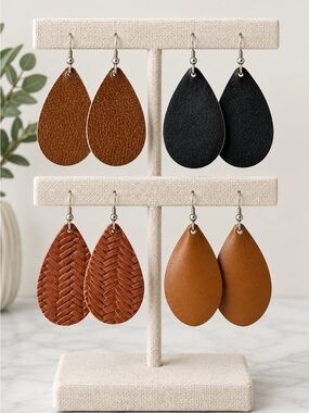 4 pairs of Teardrop Earrings. Never Worn.